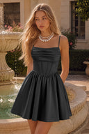 Thea Satin Corset Mini Homecoming Dress