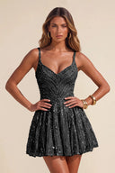 Piper Sequin A-line Mini Homecoming Dress