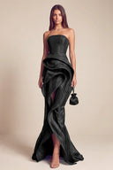 Celestia Mermaid Ruffle High Front Slit Maxi Dress