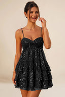 Seraphina Sequin Tiered Mini Homecoming Dress