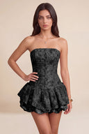 Seraphina Strapless Bubble Ruffle Corset Mini Dress