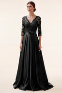 Clara Lace Satin Mother of the Bride Dress