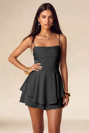 Seraphina Satin Layered Mini Homecoming Dress