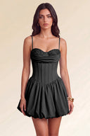 Aurora Beaded Puff Corset Mini Dress