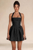Celestina Jacquard Halter Corset Mini Dress