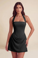 Thea Chiffon Halter Corset Mini Dress