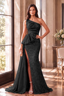 Cassiopeia One-Shoulder Sparkly Mother of the Bride Gowns