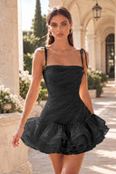 Marigold Multi-Tiered Ruffled Mini Party Dress