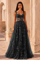 Aurora 3D Butterfly Lace Tulle Prom Dress