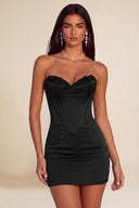 Athena Strapless Satin Corset Mini Dress