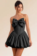 Primrose Bow Strapless Corset Bubble Mini Dress