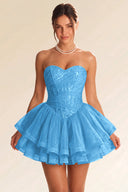 Seraphina Sequin Layered Tulle Mini Dress
