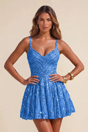 Piper Sequin A-line Mini Homecoming Dress