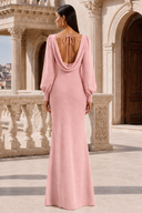 Liliana Chiffon Cowl Neck Puff Sleeve Bridesmaid Dress
