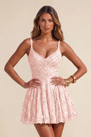 Piper Sequin A-line Mini Homecoming Dress