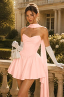 Ophelia Satin Strapless Corset Mini Dress