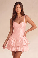 Celeste Tiered Ruffle Mini Homecoming Dress