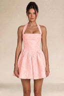 Celestina Jacquard Halter Corset Mini Dress