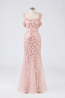 Valentina Off-Shoulder Botanical Beaded Mother of the Bride Gown