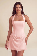 Thea Chiffon Halter Corset Mini Dress