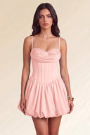 Aurora Beaded Puff Corset Mini Dress