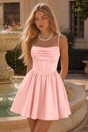 Thea Satin Corset Mini Homecoming Dress