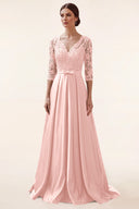Clara Lace Satin Mother of the Bride Dress