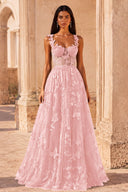 Aurora 3D Butterfly Lace Tulle Prom Dress
