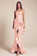 Celestia Mermaid Ruffle High Front Slit Maxi Dress