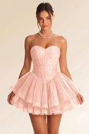 Seraphina Sequin Layered Tulle Mini Dress