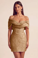 Cleopatra Off the Shoulder Sequin Mini Dress