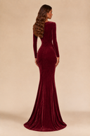 Charlotte V-Neck Ruched Velvet Bridesmaid Gown