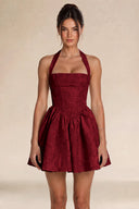 Celestina Jacquard Halter Corset Mini Dress
