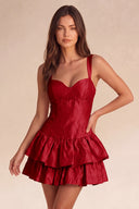 Celeste Tiered Ruffle Mini Homecoming Dress