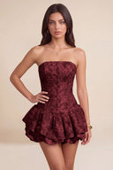 Seraphina Strapless Bubble Ruffle Corset Mini Dress