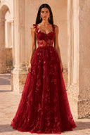 Aurora 3D Butterfly Lace Tulle Prom Dress
