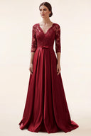 Clara Lace Satin Mother of the Bride Dress