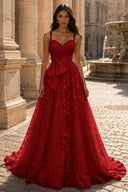 Elowen Lace Ballgown with Waist Bow Sash