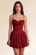 Aurora Beaded Puff Corset Mini Dress