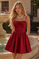 Thea Satin Corset Mini Homecoming Dress