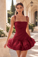 Marigold Multi-Tiered Ruffled Mini Party Dress
