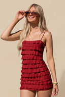 Elowen Ruffle Tiered Mini Slip Homecoming Dress