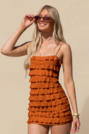 Elowen Ruffle Tiered Mini Slip Homecoming Dress