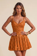 Piper Sequin A-line Mini Homecoming Dress