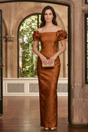 Valeria Off Shoulder Embossed Mother of the Bride Gowns