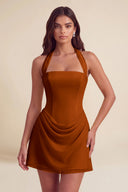 Thea Chiffon Halter Corset Mini Dress