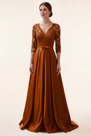 Clara Lace Satin Mother of the Bride Dress