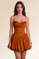 Aurora Beaded Puff Corset Mini Dress