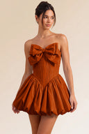 Primrose Bow Strapless Corset Bubble Mini Dress