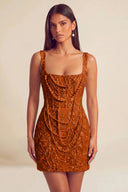 Valeria Square Neck Beaded Lace Mini Dress